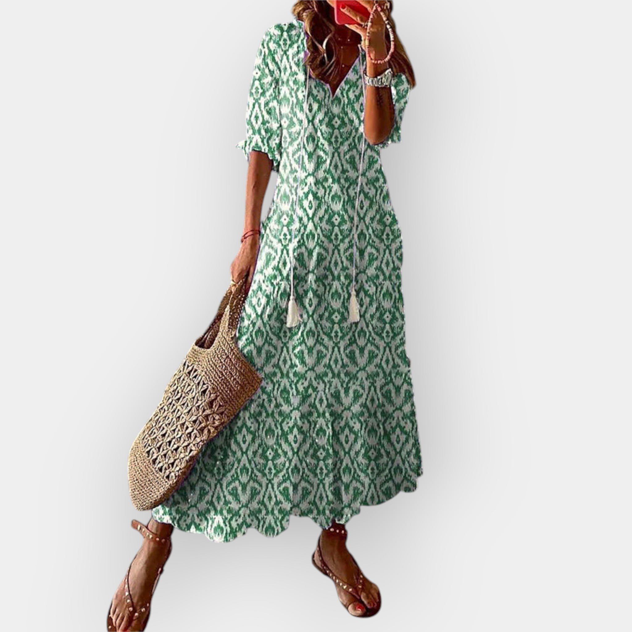 Maksimalus Suknelė su Boho Stiliumi