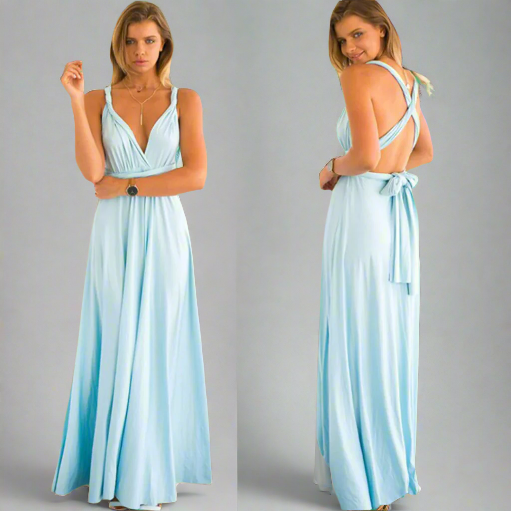 Transformuotas su elegantiška medžiaga suknelė