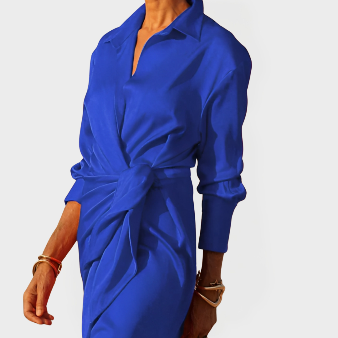 Ilga Suknelė Oficialioms Progomis su Kaspinu