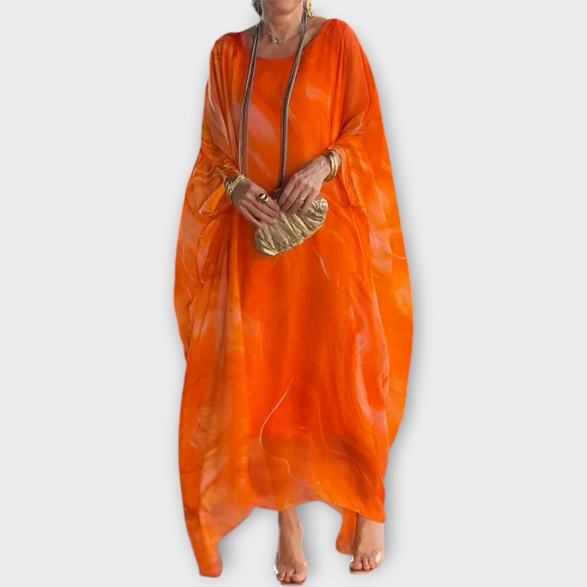 Maxi Kaftanas su Permatomu Audiniu