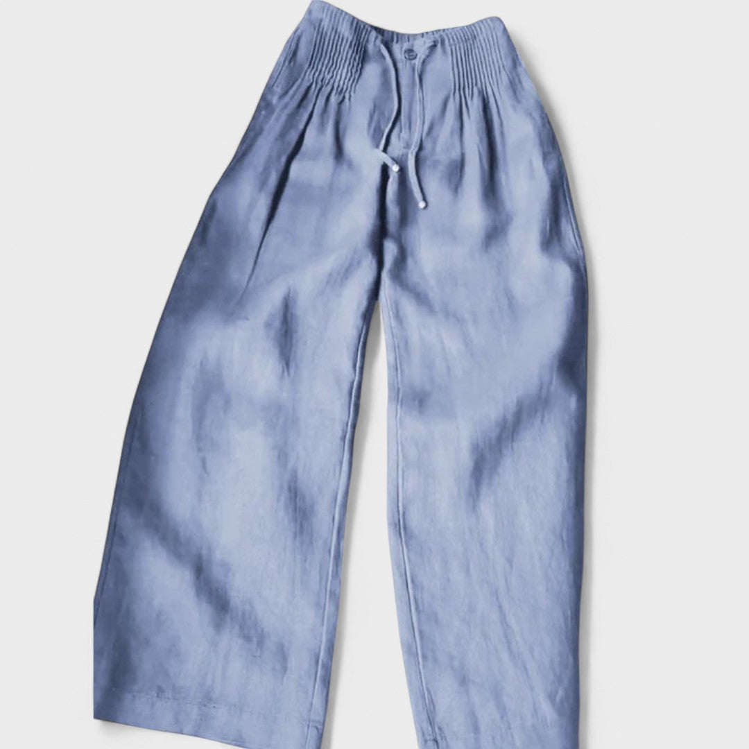 Miglė - Plati kojų kelnės iš medvilnės ir lino mišinio