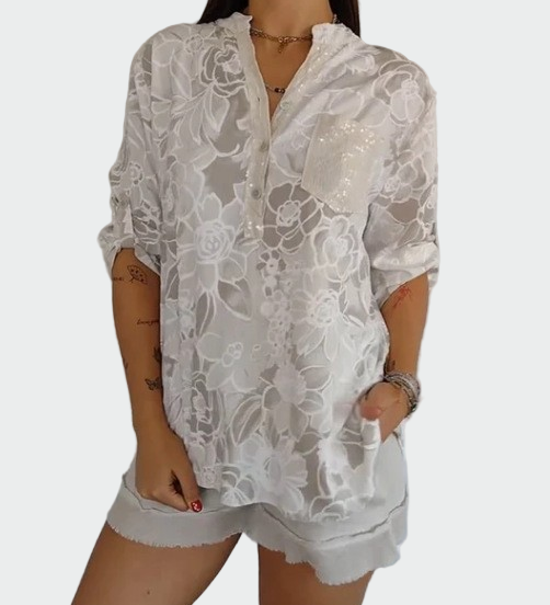 Gėlių rašto marškiniai