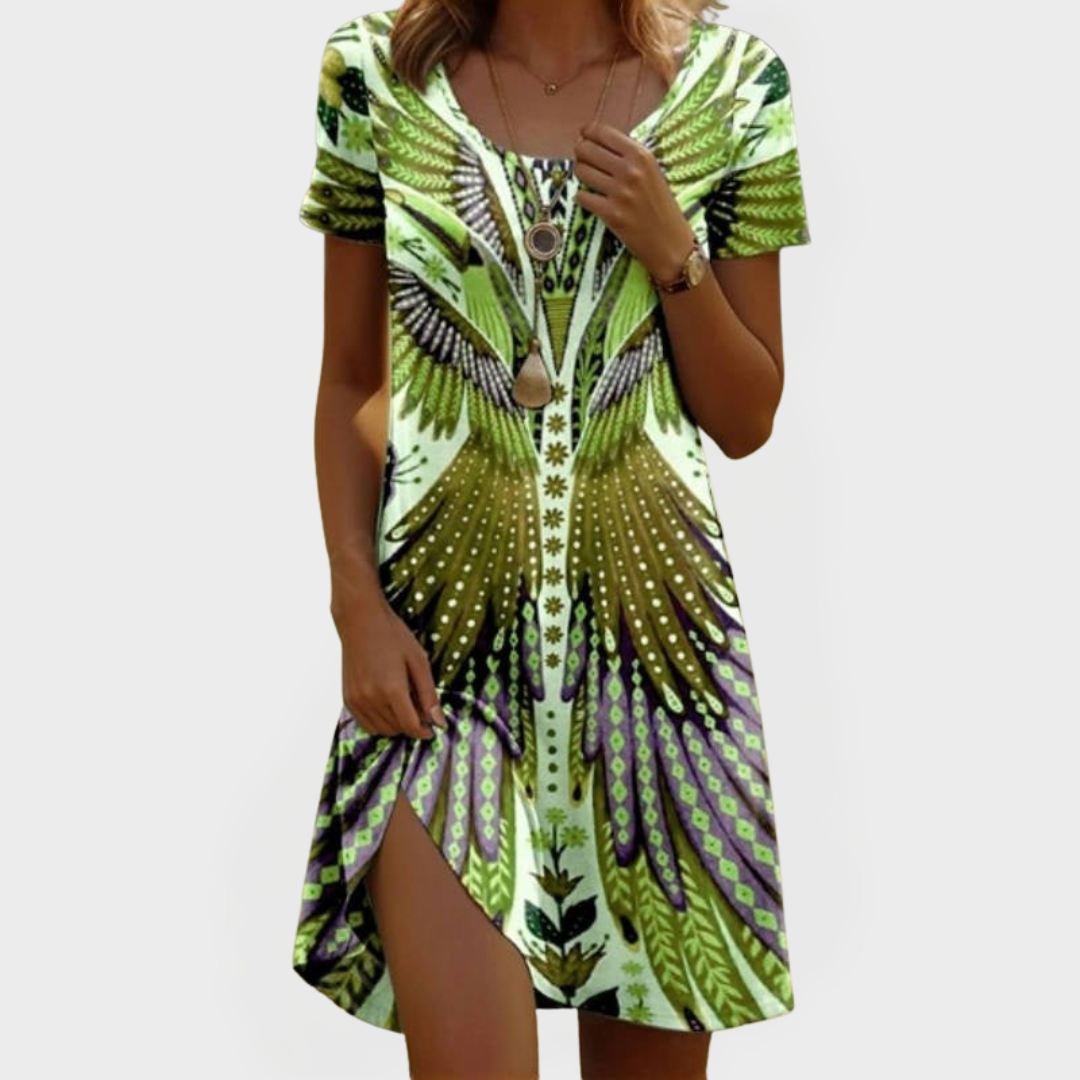 Vintažinė Suknelė su Trumpomis Rankovėmis