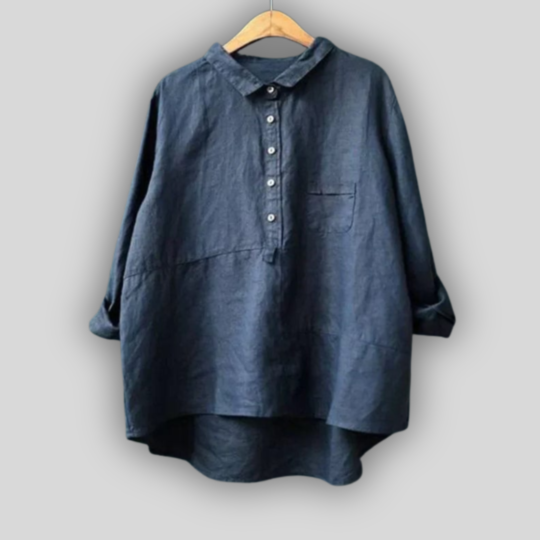 Lininė Žalia Bluzonė Paprastumas