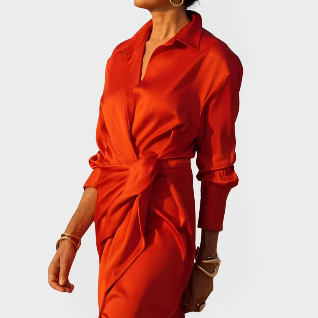 Ilga Suknelė Oficialioms Progomis su Kaspinu