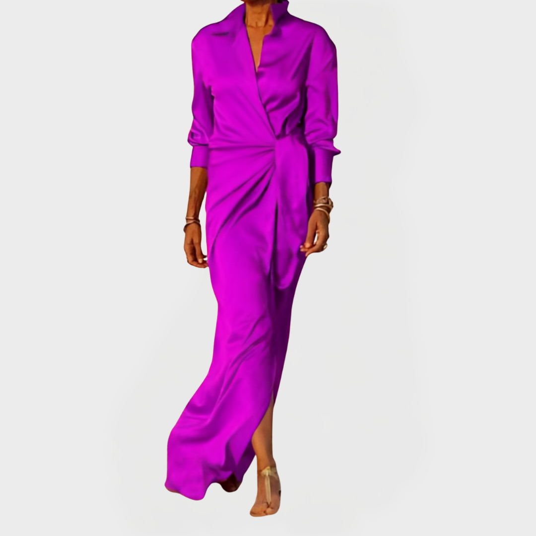 Ilga Suknelė Oficialioms Progomis su Kaspinu