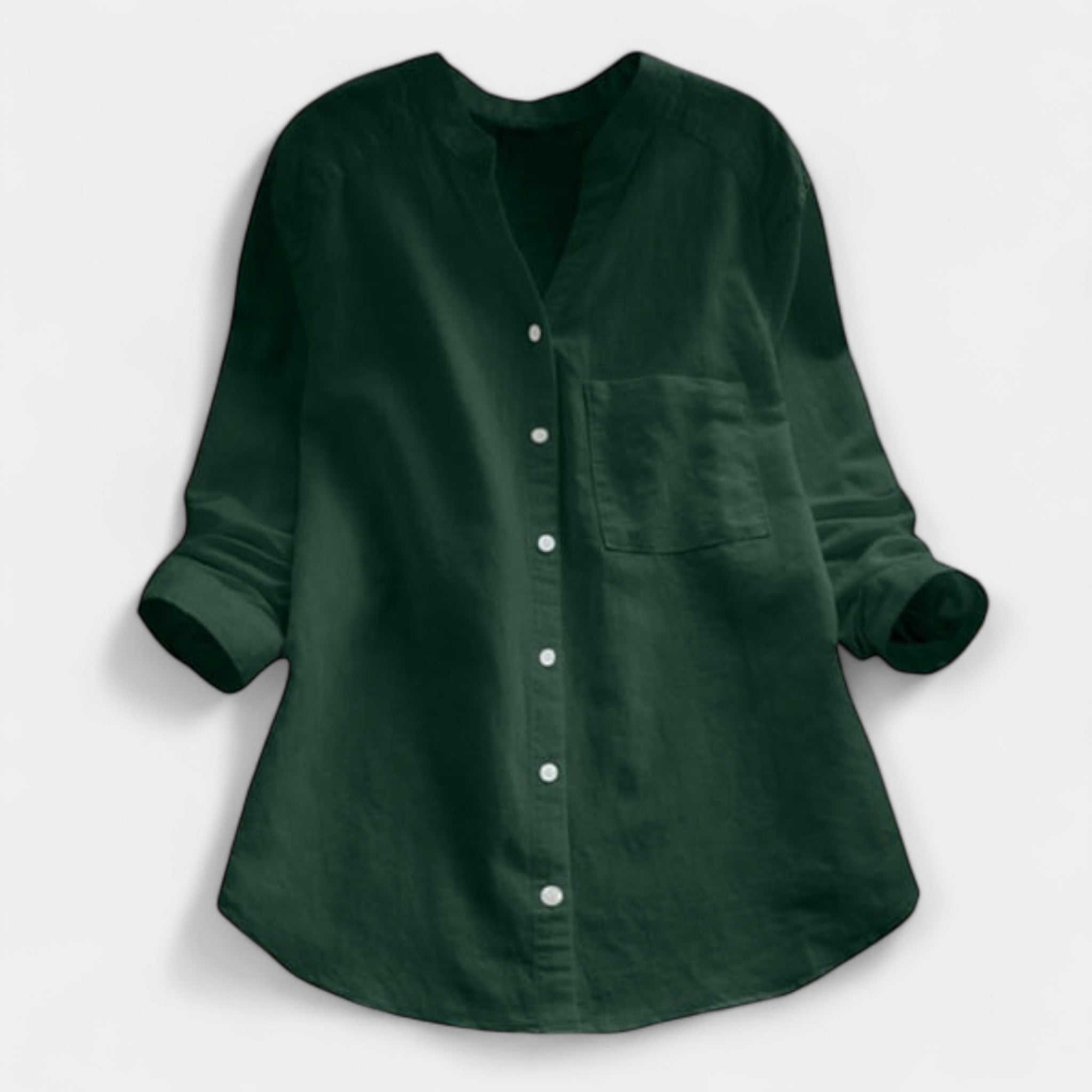 Patogus Lino ir Medvilnės Marškinys