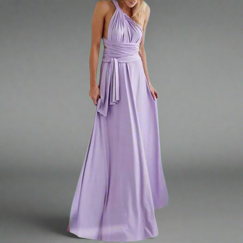 Transformuotas su elegantiška medžiaga suknelė