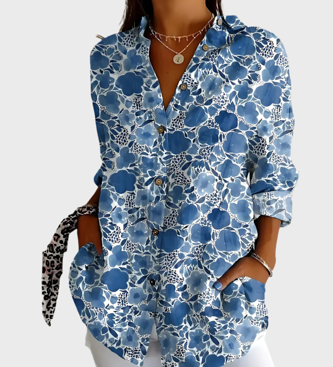 Medvilninė Marškinėliai su Gėlių Raštu