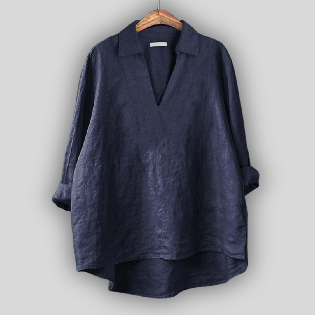 Lininė Bluzonė Sidabrinė Elegancija