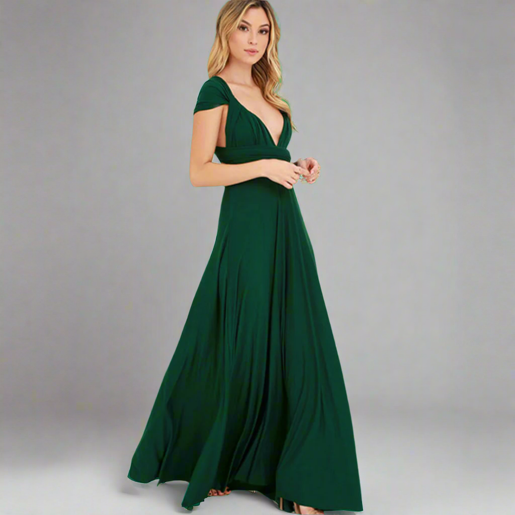 Transformuotas su elegantiška medžiaga suknelė