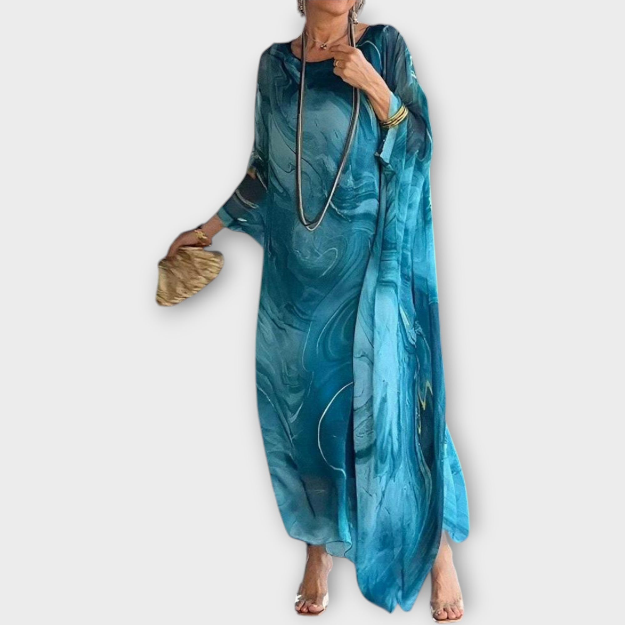 Maxi Kaftanas su Permatomu Audiniu