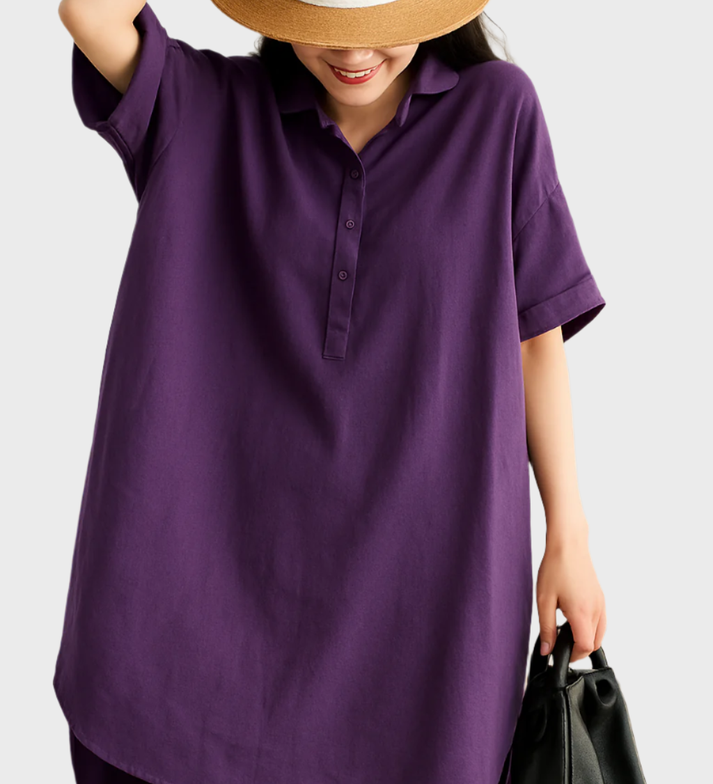 Atsipalaidavęs Lino Marškinėlių Suknelė