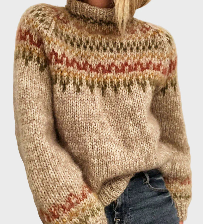 Megztas golfas su apvaliu iškirpimu