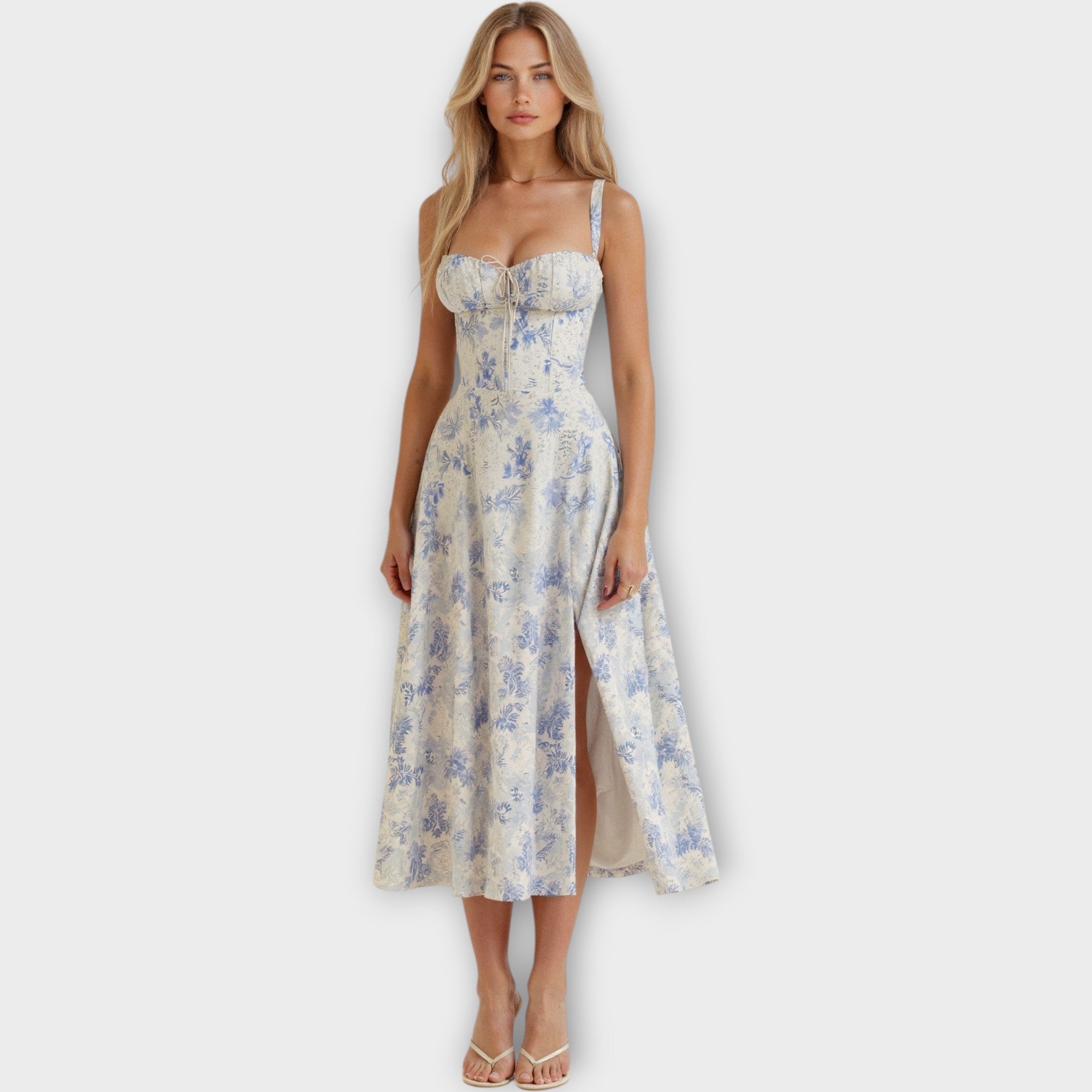 Midi Suknelė su Korsetu