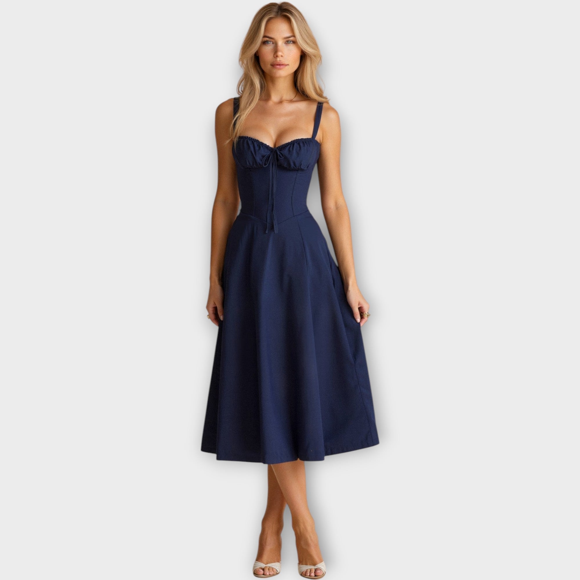 Midi Suknelė su Korsetu