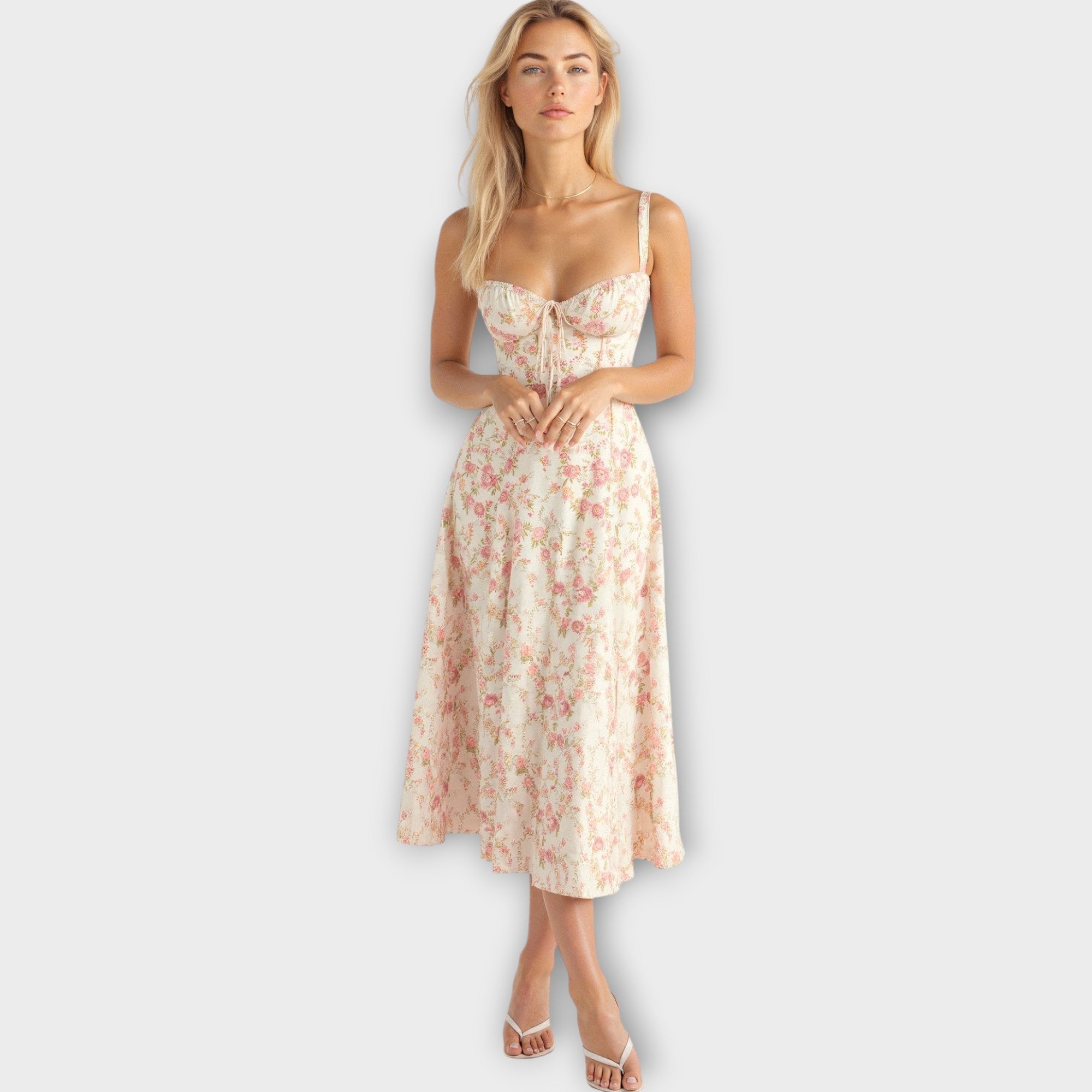 Midi Suknelė su Korsetu